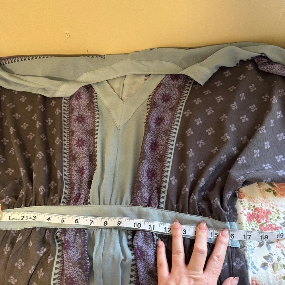 Free People Womens Santa Cruz Mini Dress Medium Boho Indie Kimono Purple Blue - Picture 13 of 15